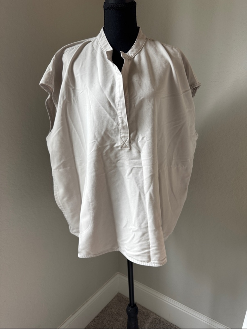 Figs stone color rafaela Short-Sleeve Popover Top